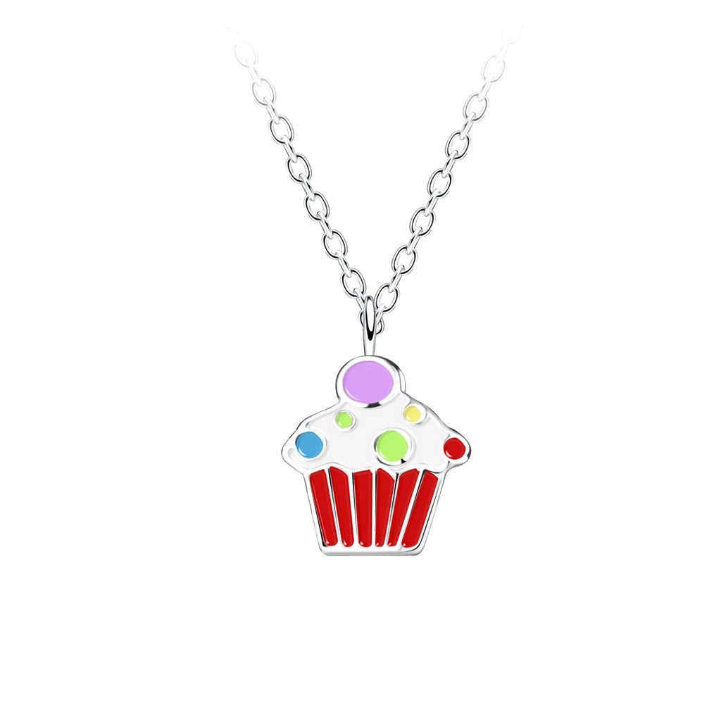 Collier cupcake en argent