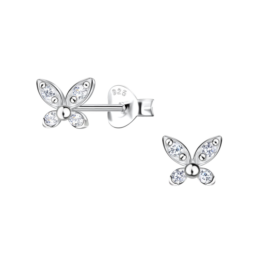 [10033294] Puces d'oreilles papillon en argent