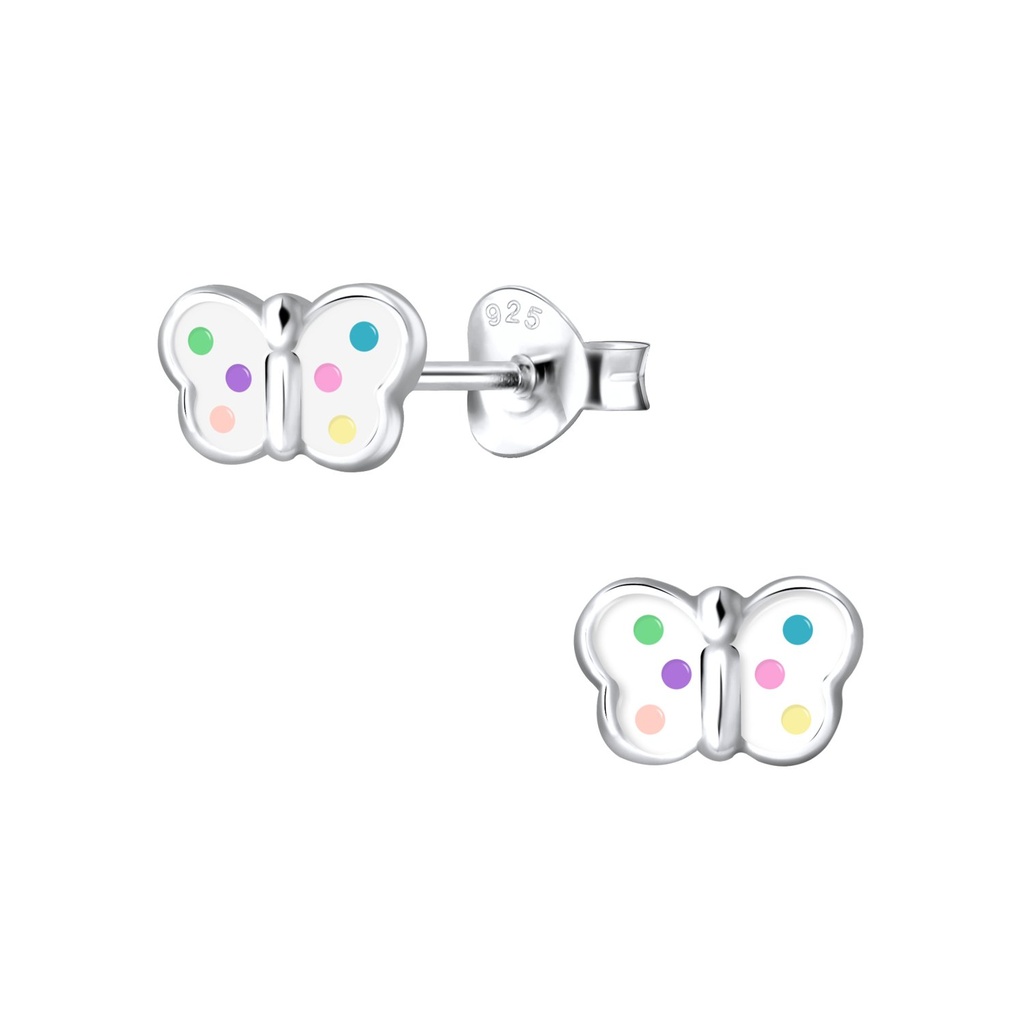 [10032258] Puces d'oreilles papillon en argent