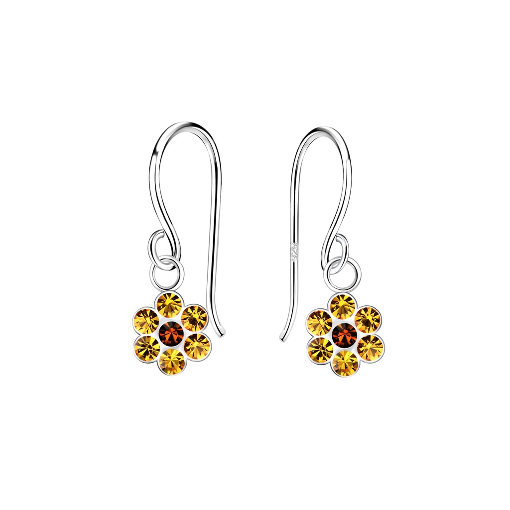 Boucles d'oreilles fleur en argent