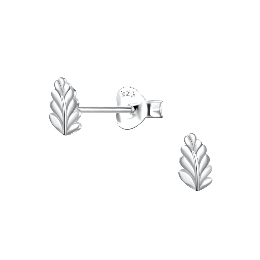 Puces d'oreilles feuille en argent