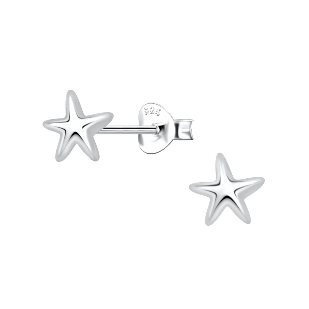 Silver Starfish Stud Earrings