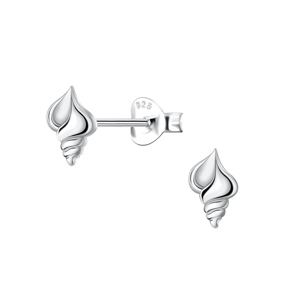 Silver Shell Stud Earrings