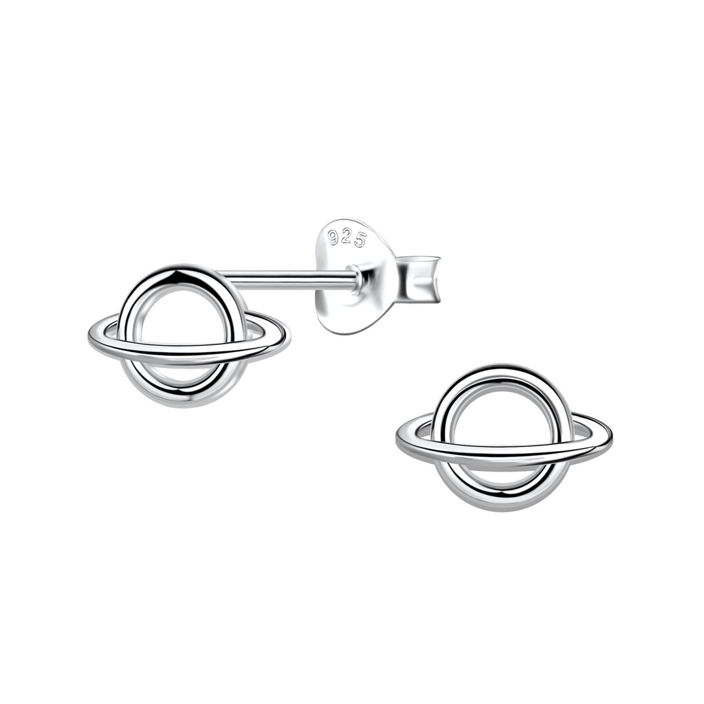 Puces d'oreilles Saturne en argent