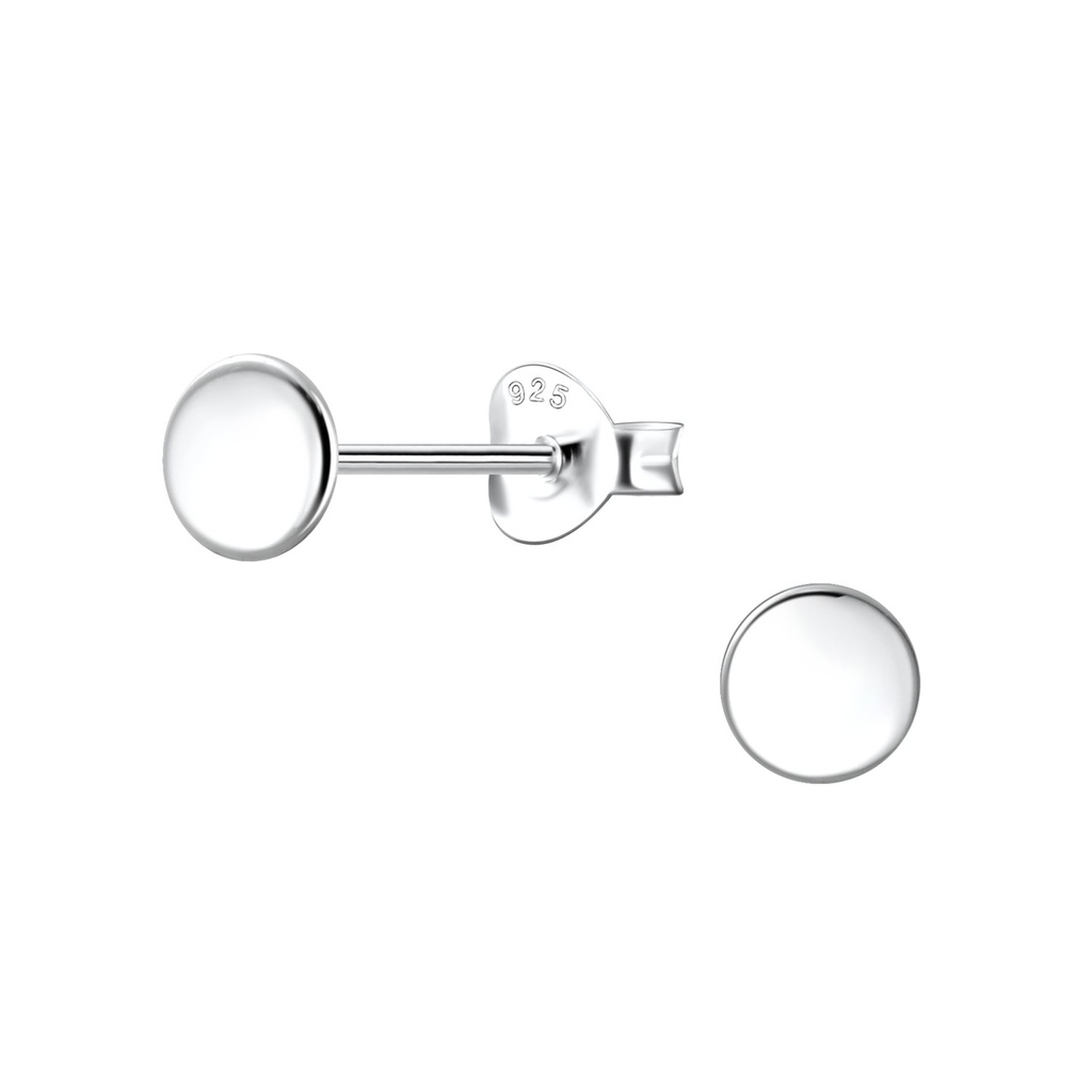 Puces d'oreilles rondes en argent