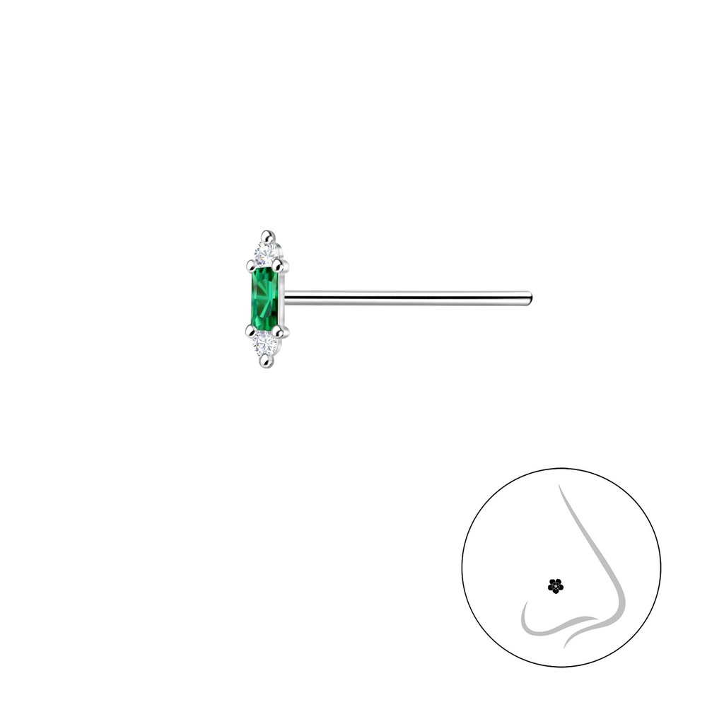 Clou de nez géométrique en argent