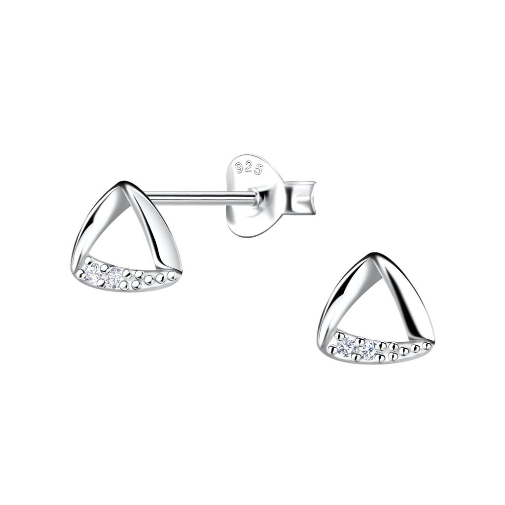 Puces d'oreilles géométriques en argent