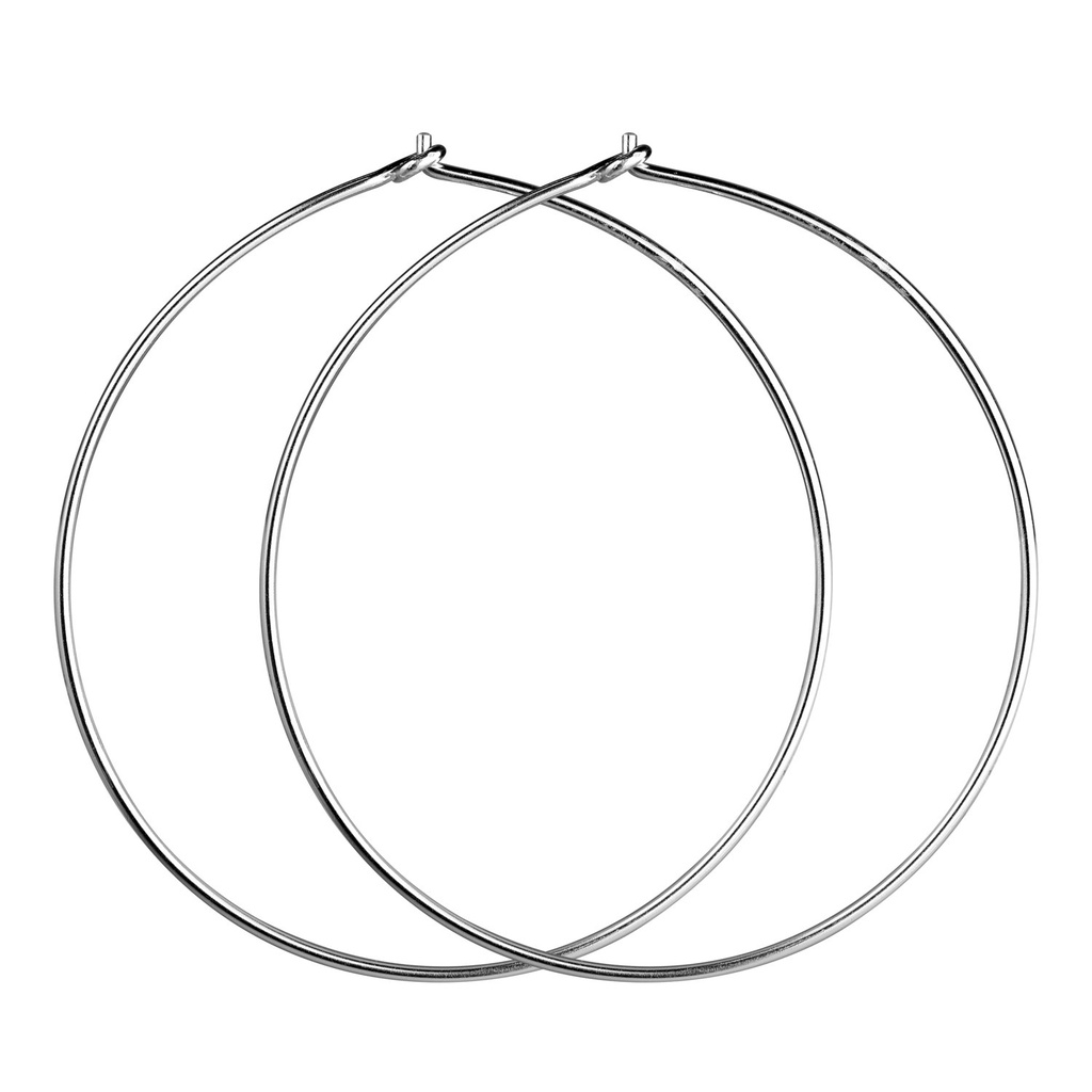 [10032838] 38mm Silver Wire Hoop Earrings – Pack of 5 Pairs