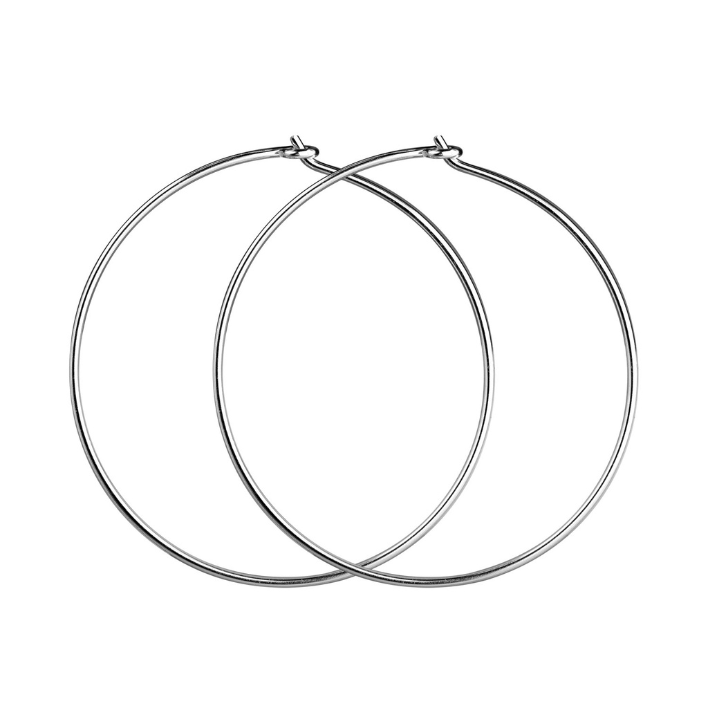 [10032837] 32mm Silver Wire Hoop Earrings – Pack of 5 Pairs