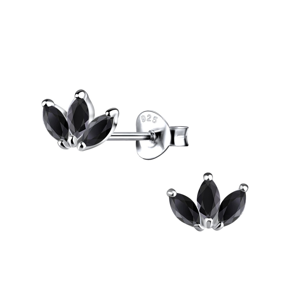 Puces d'oreilles fleur en argent