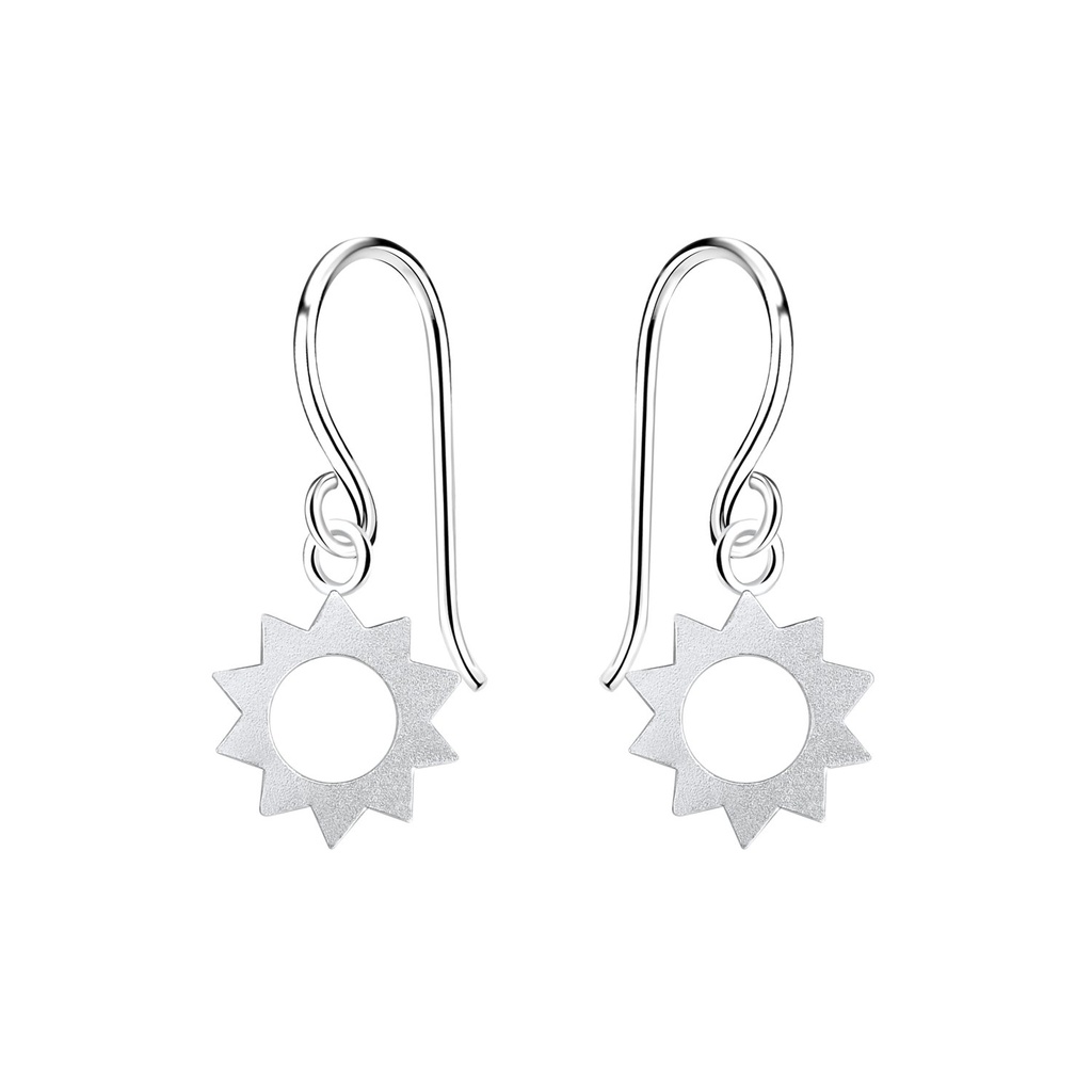 [10014508] Silver Sun Earrings