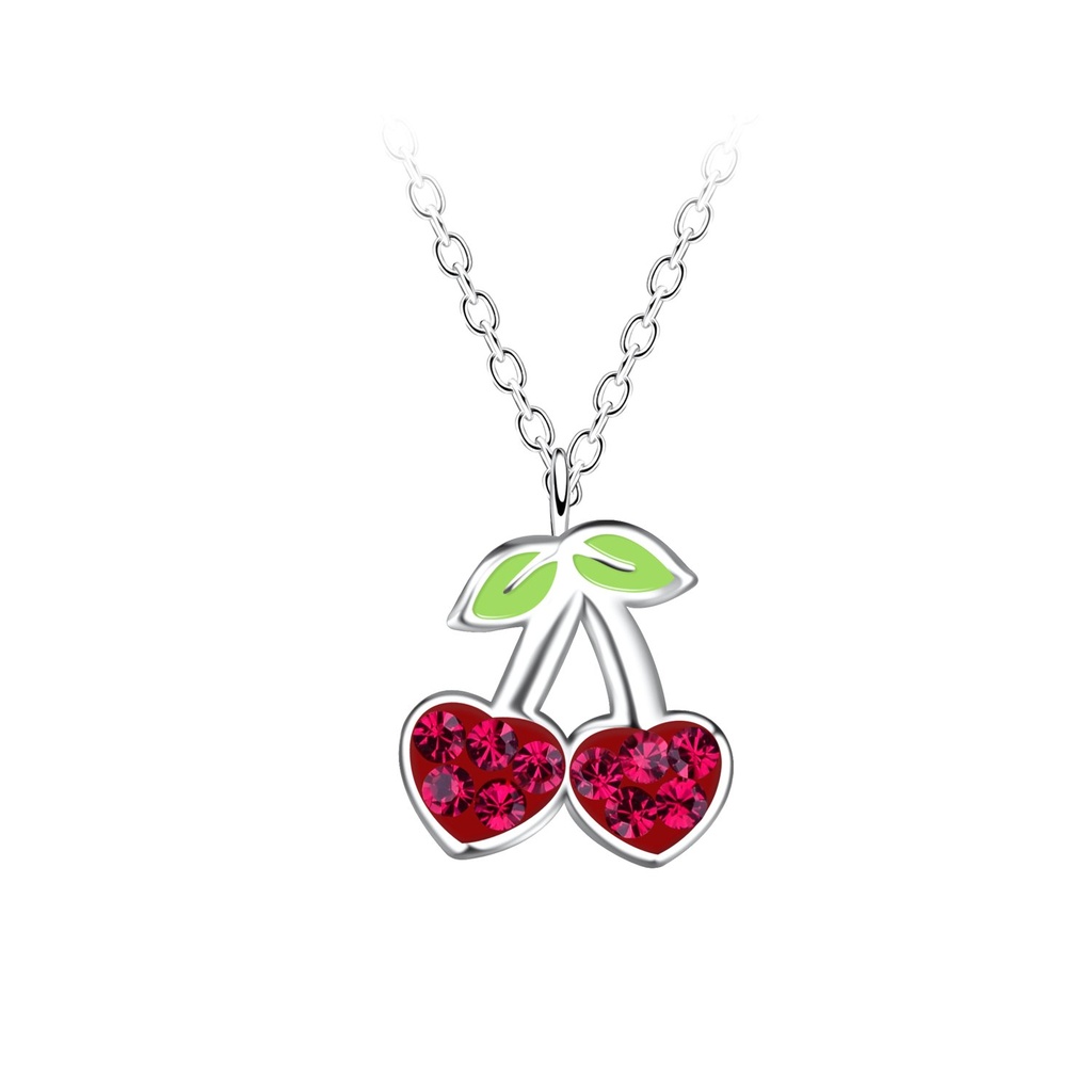 Collier cerise en argent