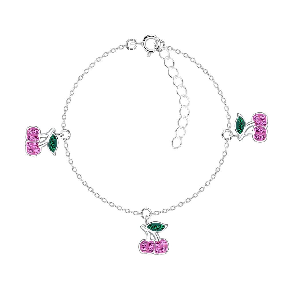Bracelet cerise en argent