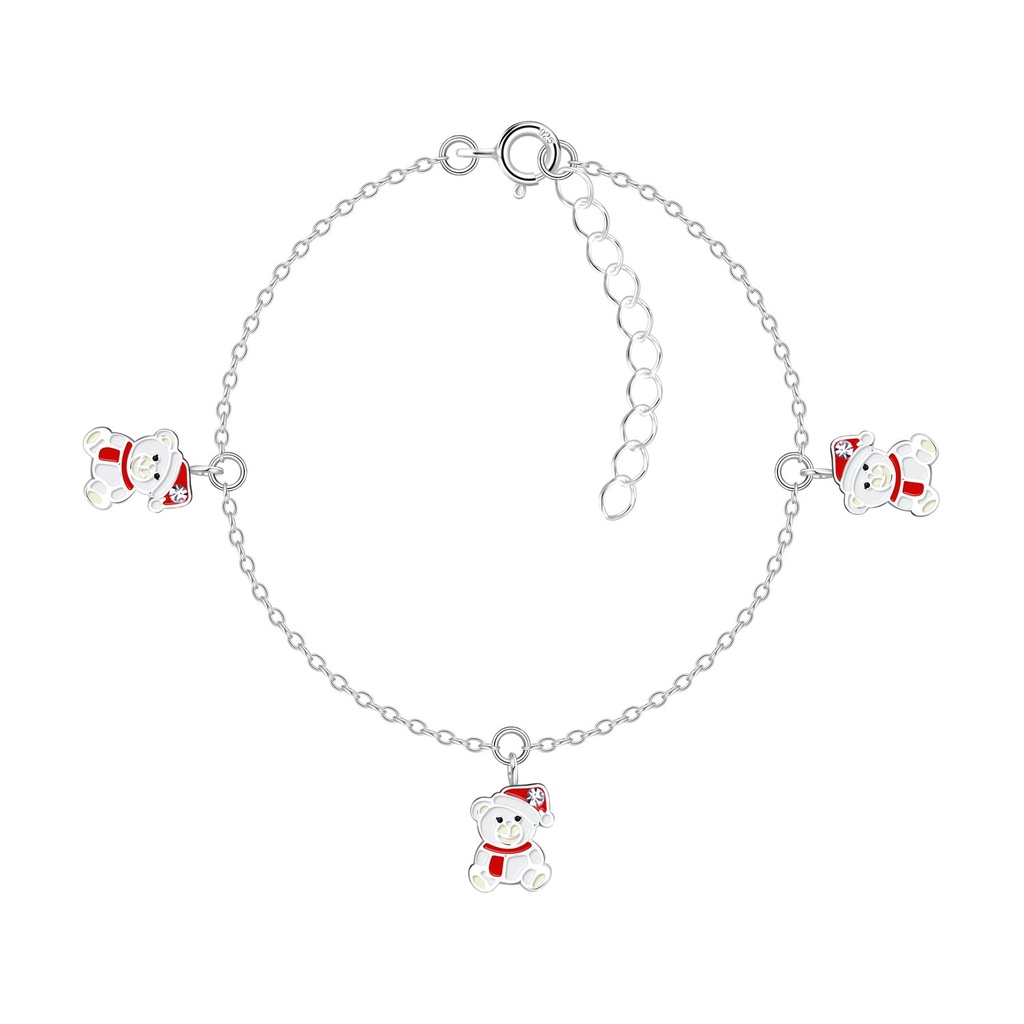 Bracelet ours de Noël en argent