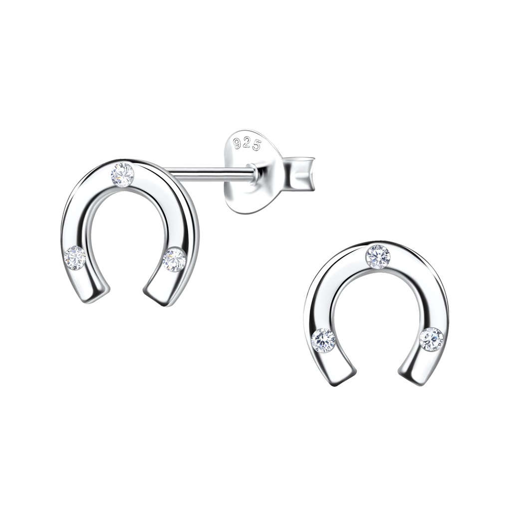 [10033062] Puces d'oreilles fer à cheval en argent