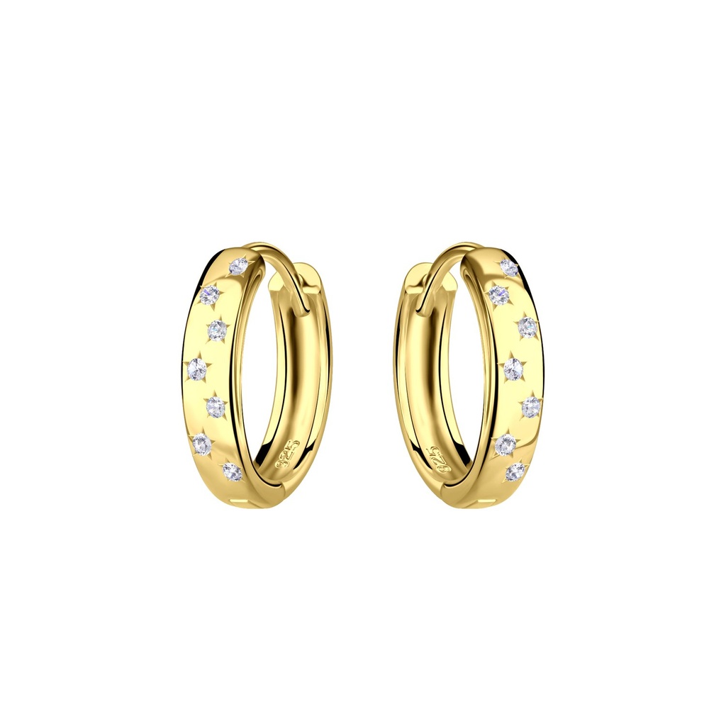 [10032733] Silver Star Huggie Earrings