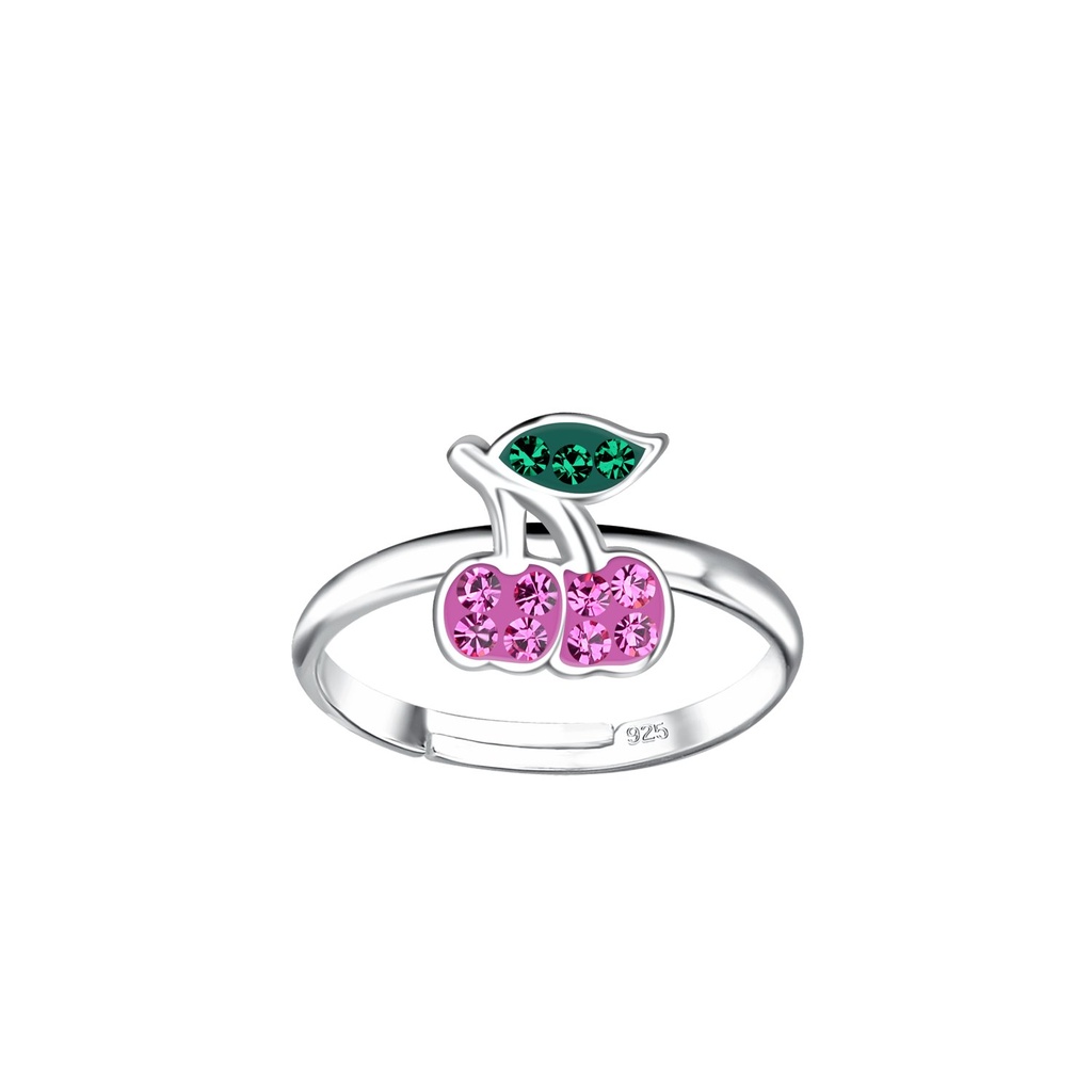 [10030903] Silver Cherry Adjustable Ring