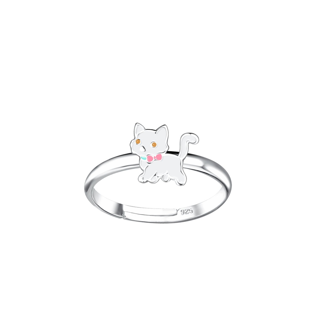 [10031803] Bague réglable chat en argent