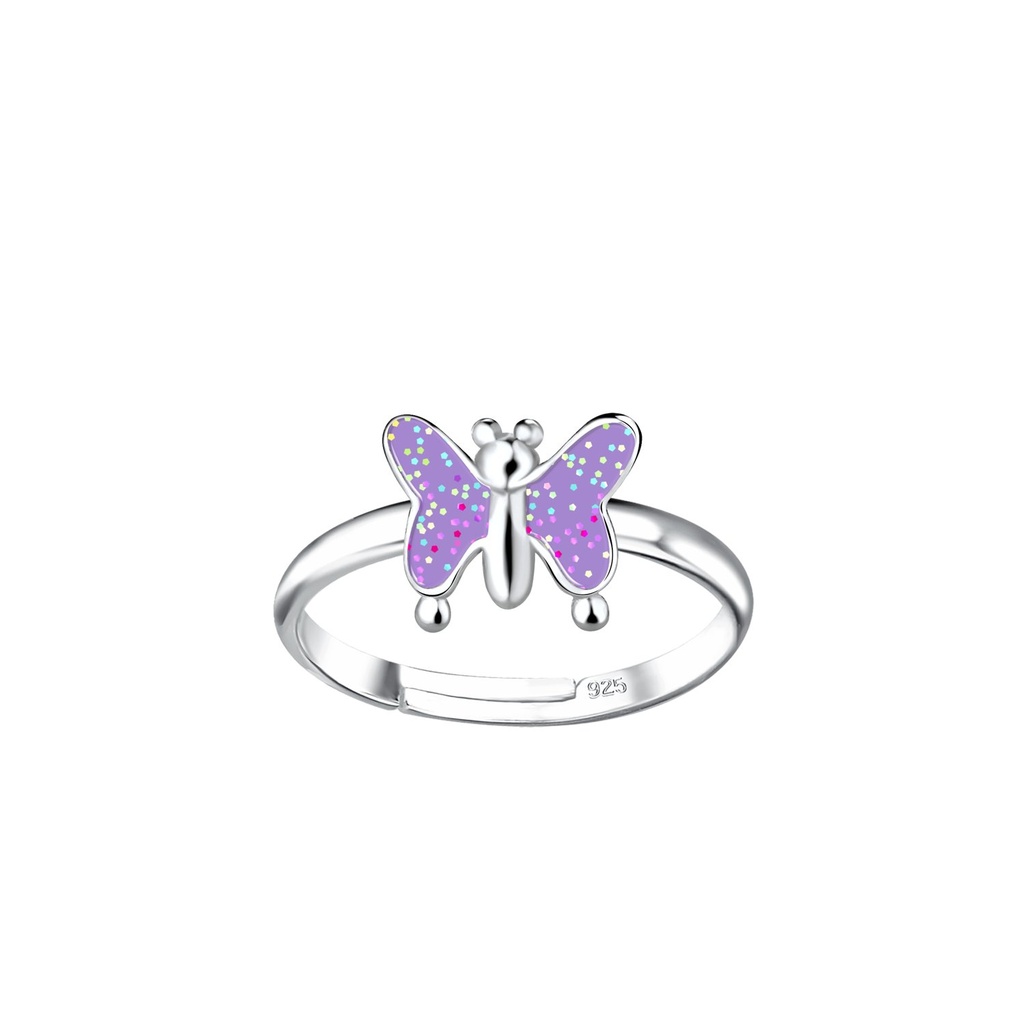 [10032398] Bague réglable papillon en argent