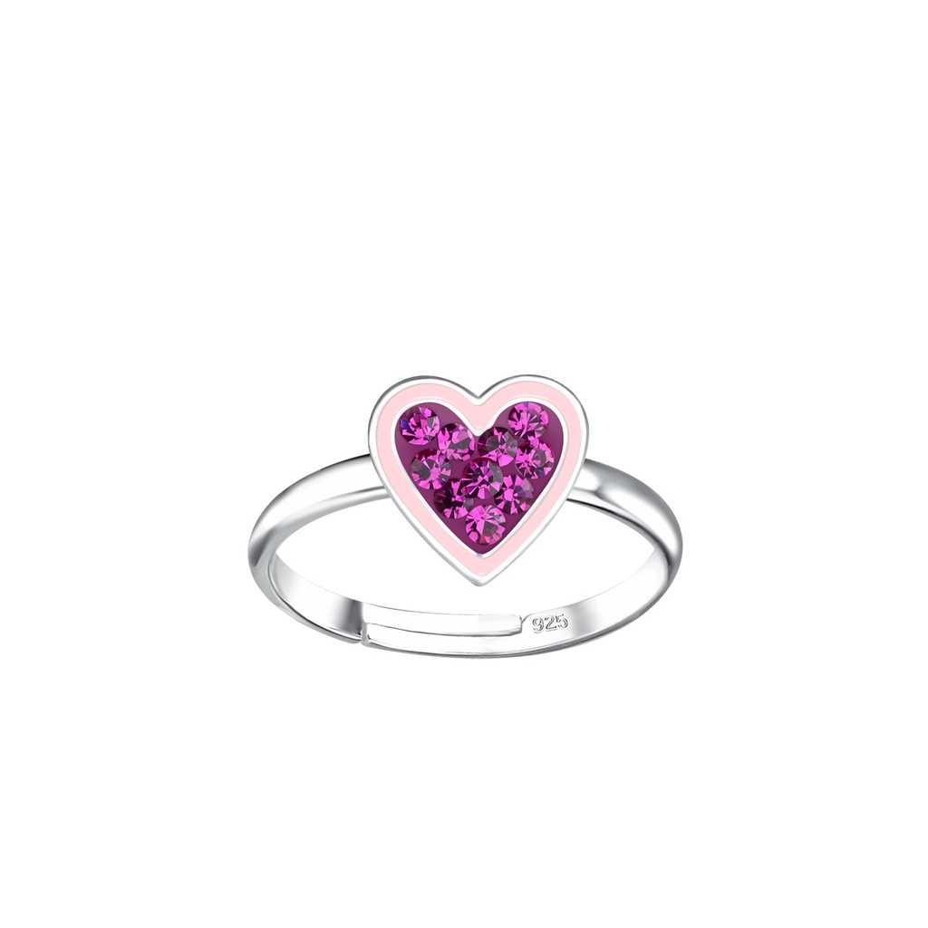 [10031808] Silver Heart Adjustable Ring