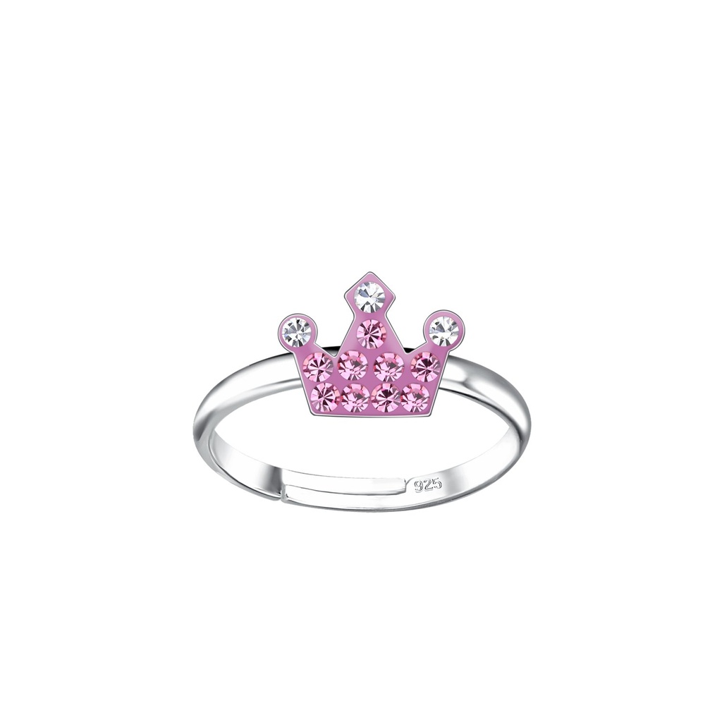 Bague réglable couronne en argent