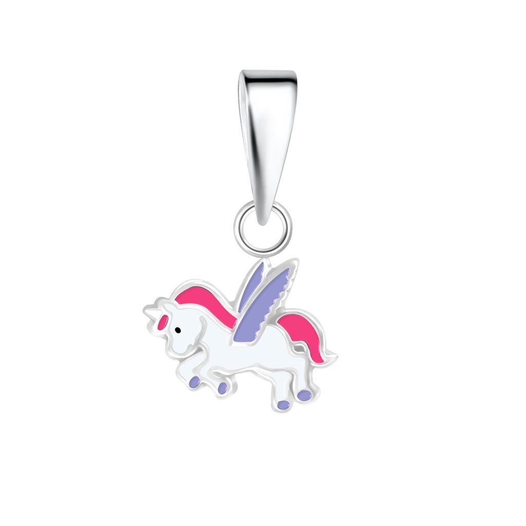 [10032865] Pendentif licorne ailée en argent