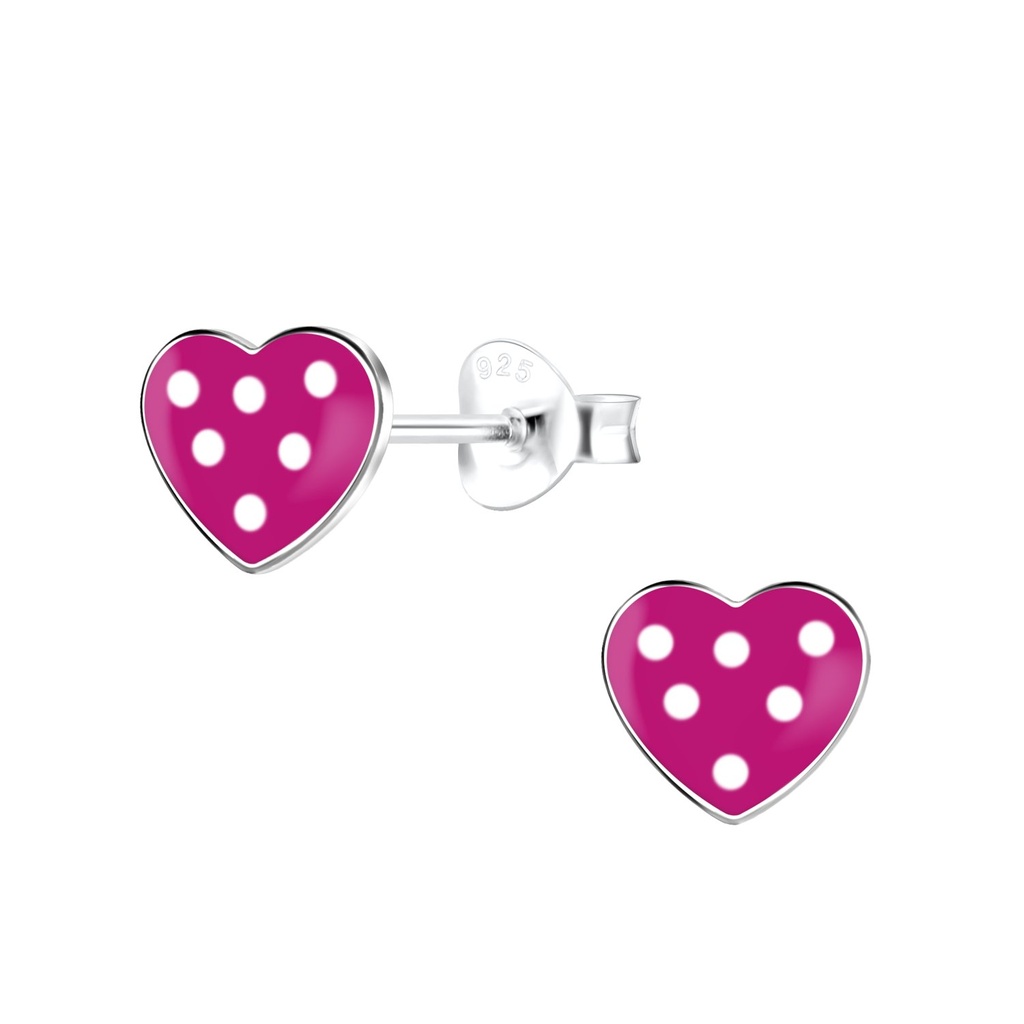 Puces d'oreilles cœur en argent