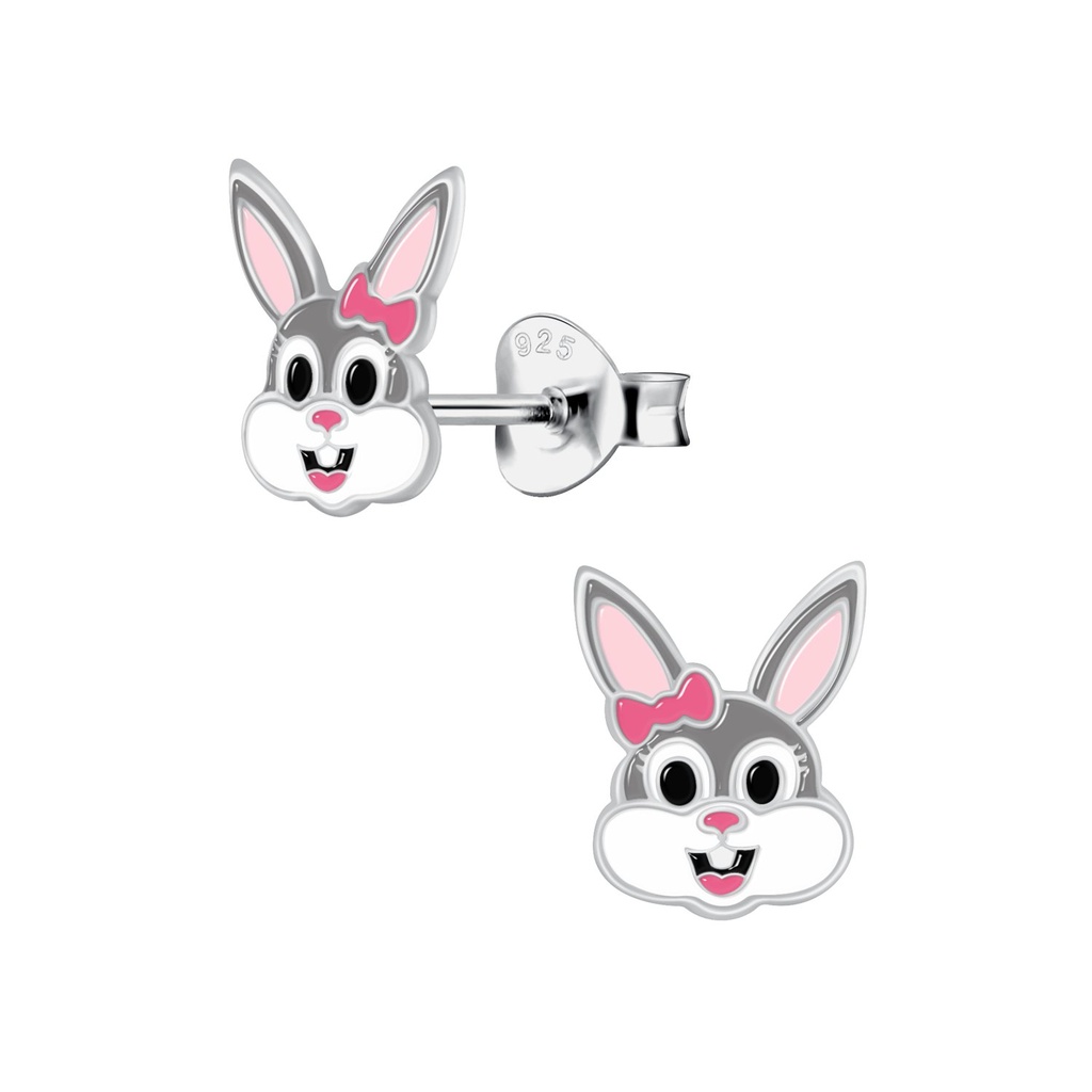 Puces d'oreilles lapin en argent