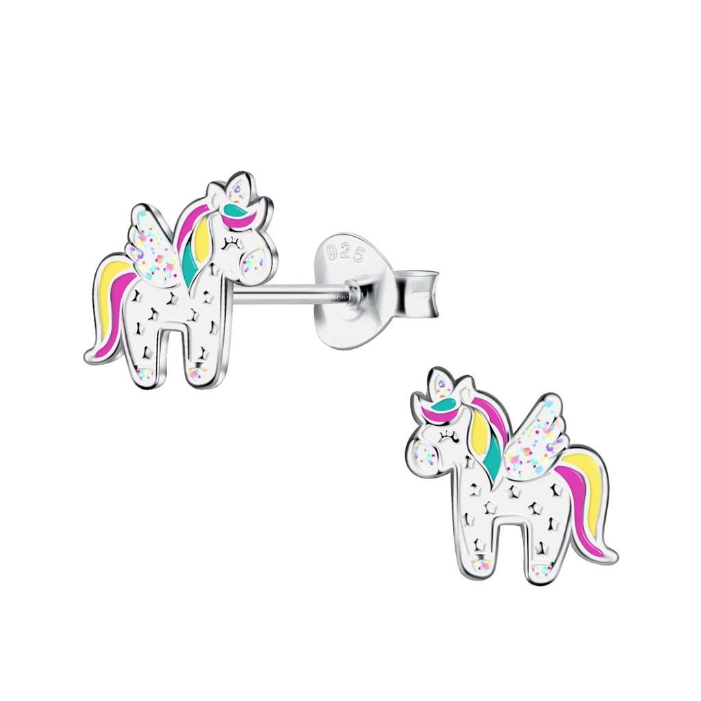 [10031030] Silver Unicorn Stud Earrings