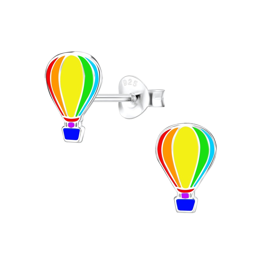 Puces d'oreilles montgolfière en argent