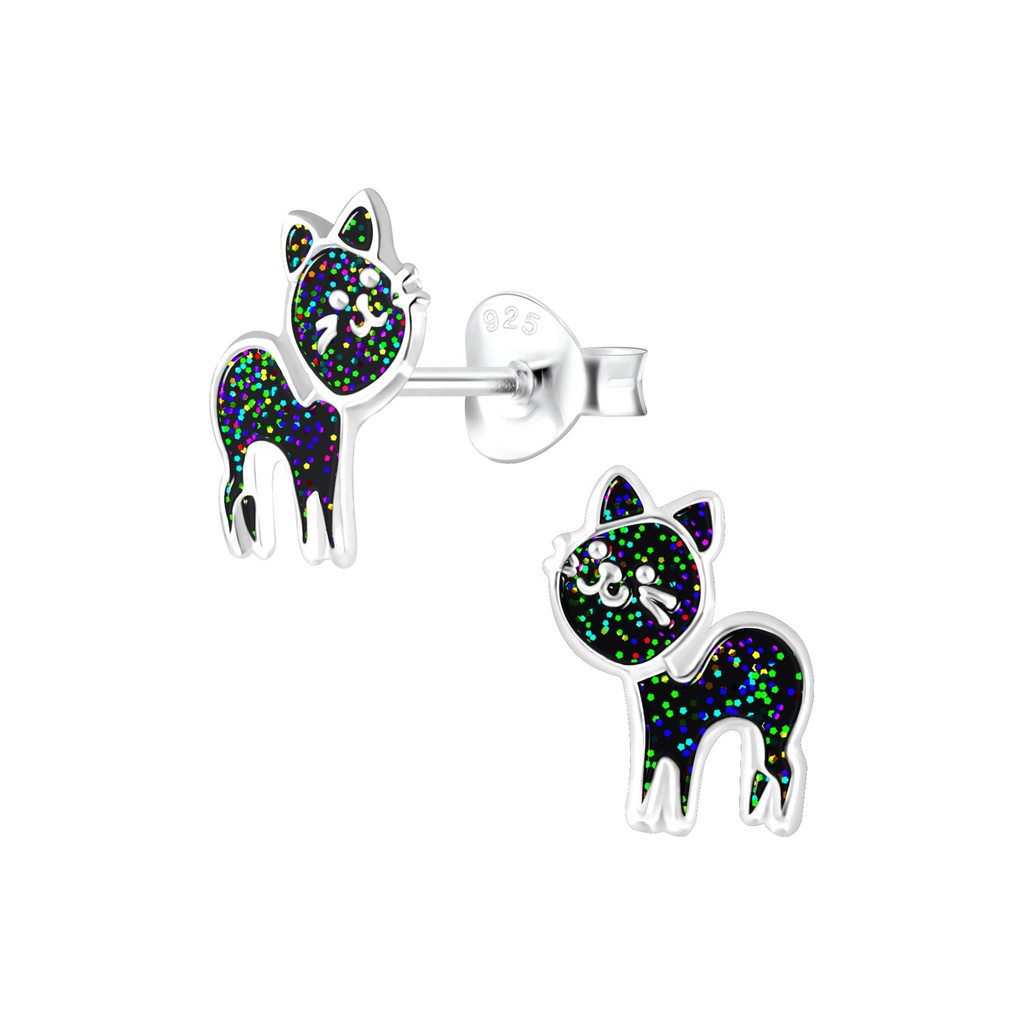 Puces d'oreilles chat en argent
