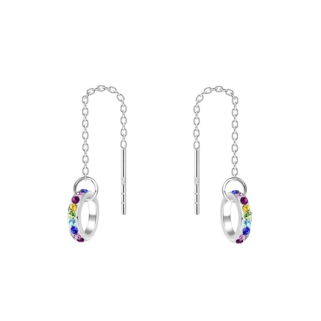 [10014577] Boucles d'oreilles à enfiler en argent cristal
