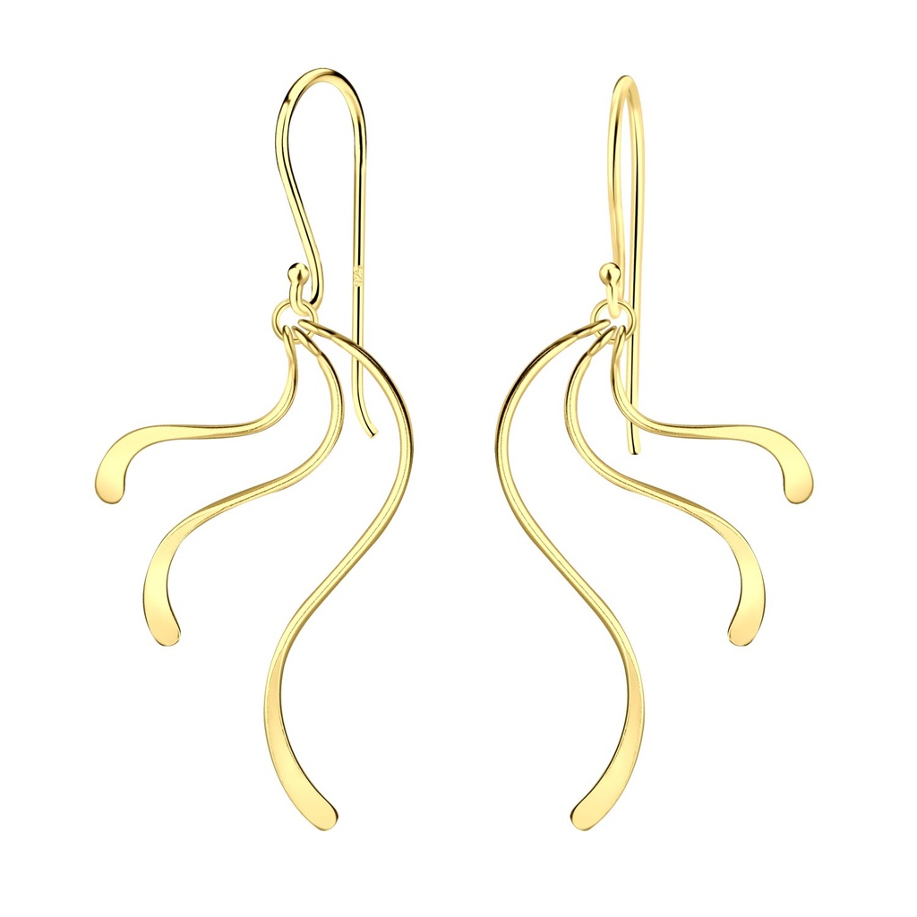 [10033173] Boucles d'oreilles vague en argent