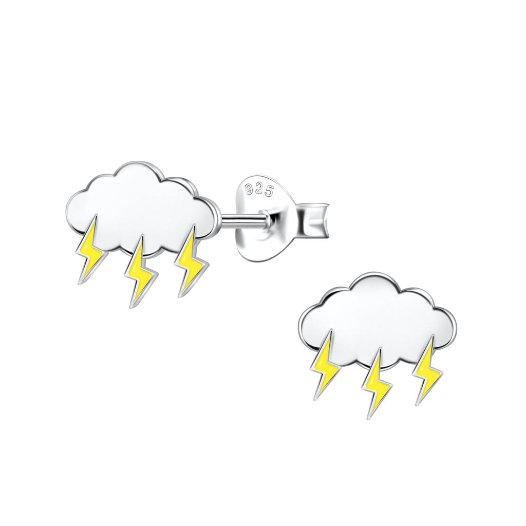 Silver Cloud Stud Earrings