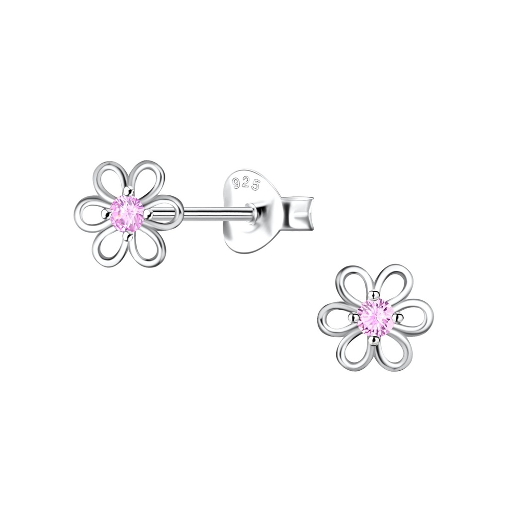 Silver Flower Stud Earrings