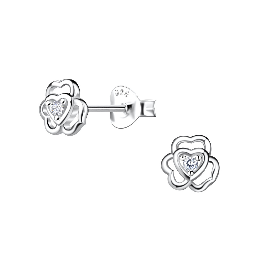 Silver Flower Stud Earrings
