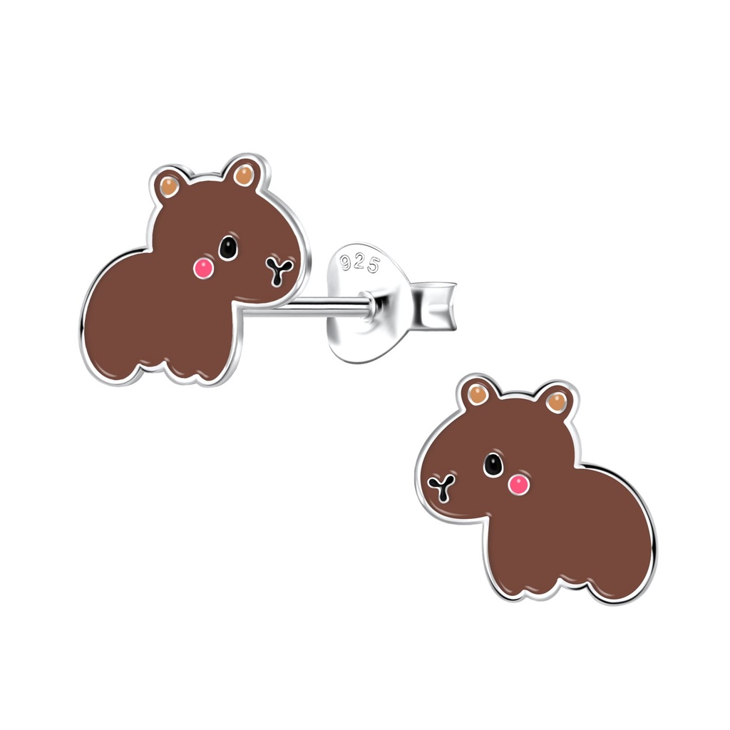 Puces d'oreilles capybara en argent