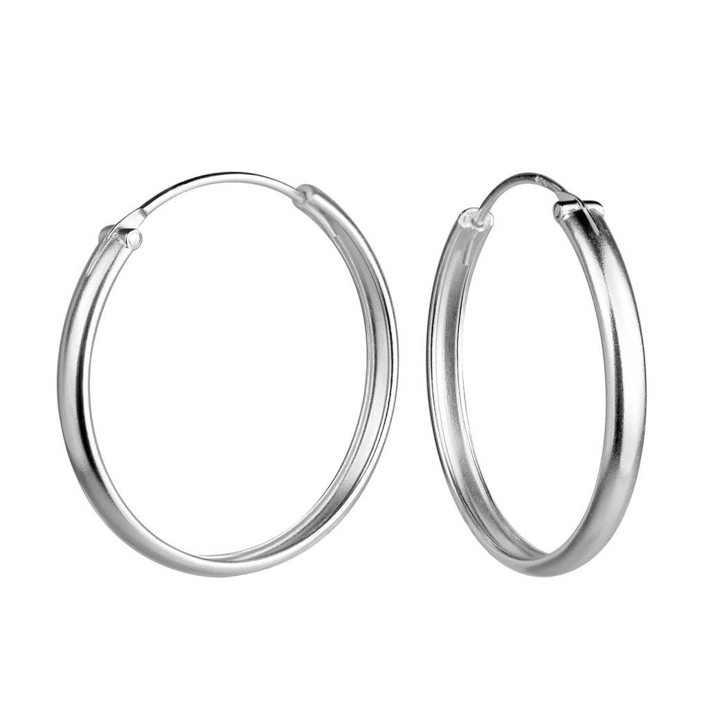 24mm Silver Hoop Earrings