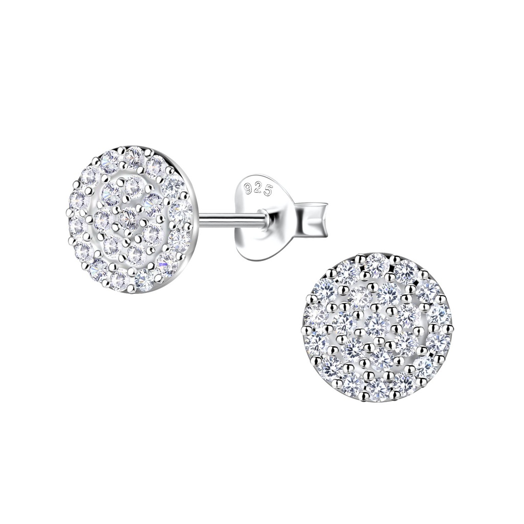 Puces d'oreilles rondes en argent