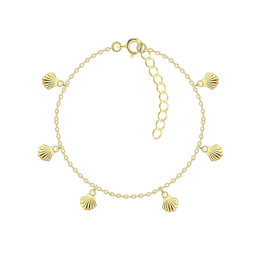 Bracelet breloque coquillage en argent avec rallonge