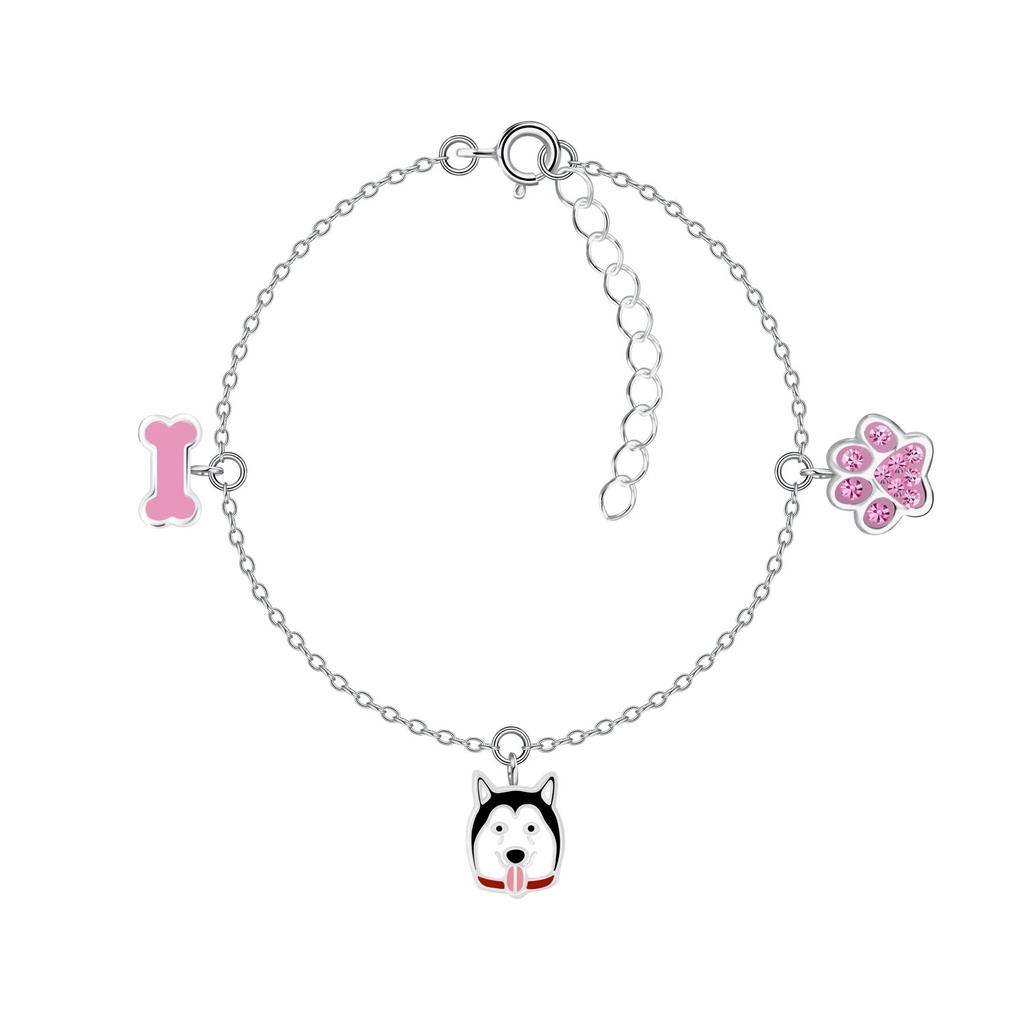Bracelet amoureux chien en argent