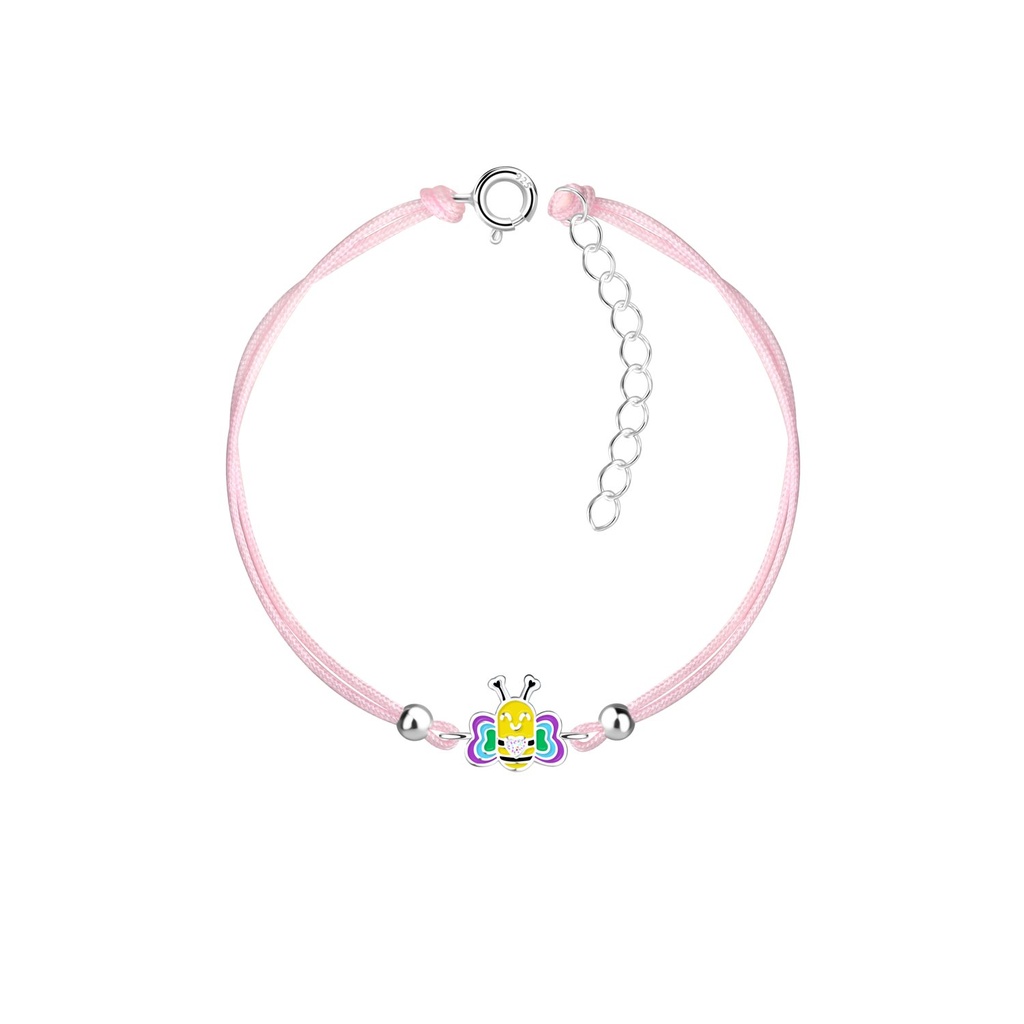 Silver Bee Cord Bracelet
