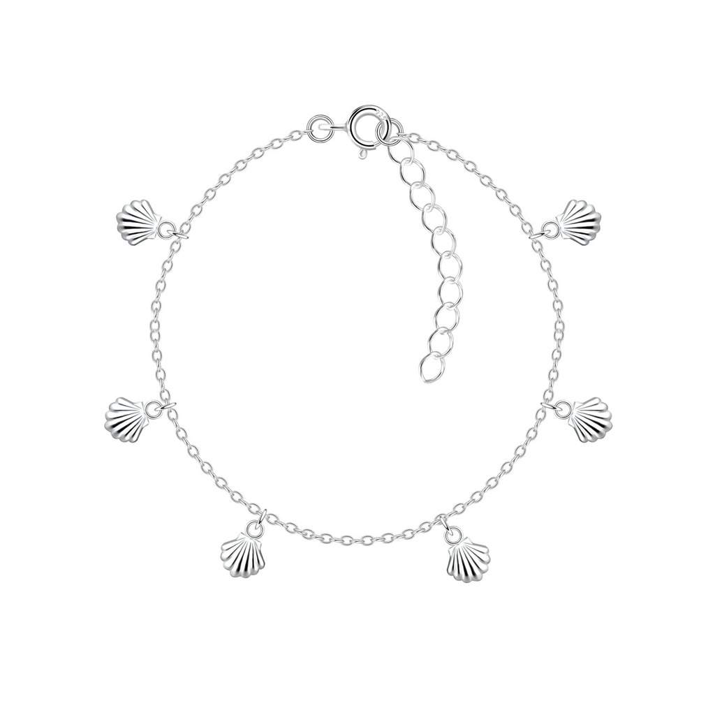 [10031841] Silver Shell Charm Bracelet with Extension