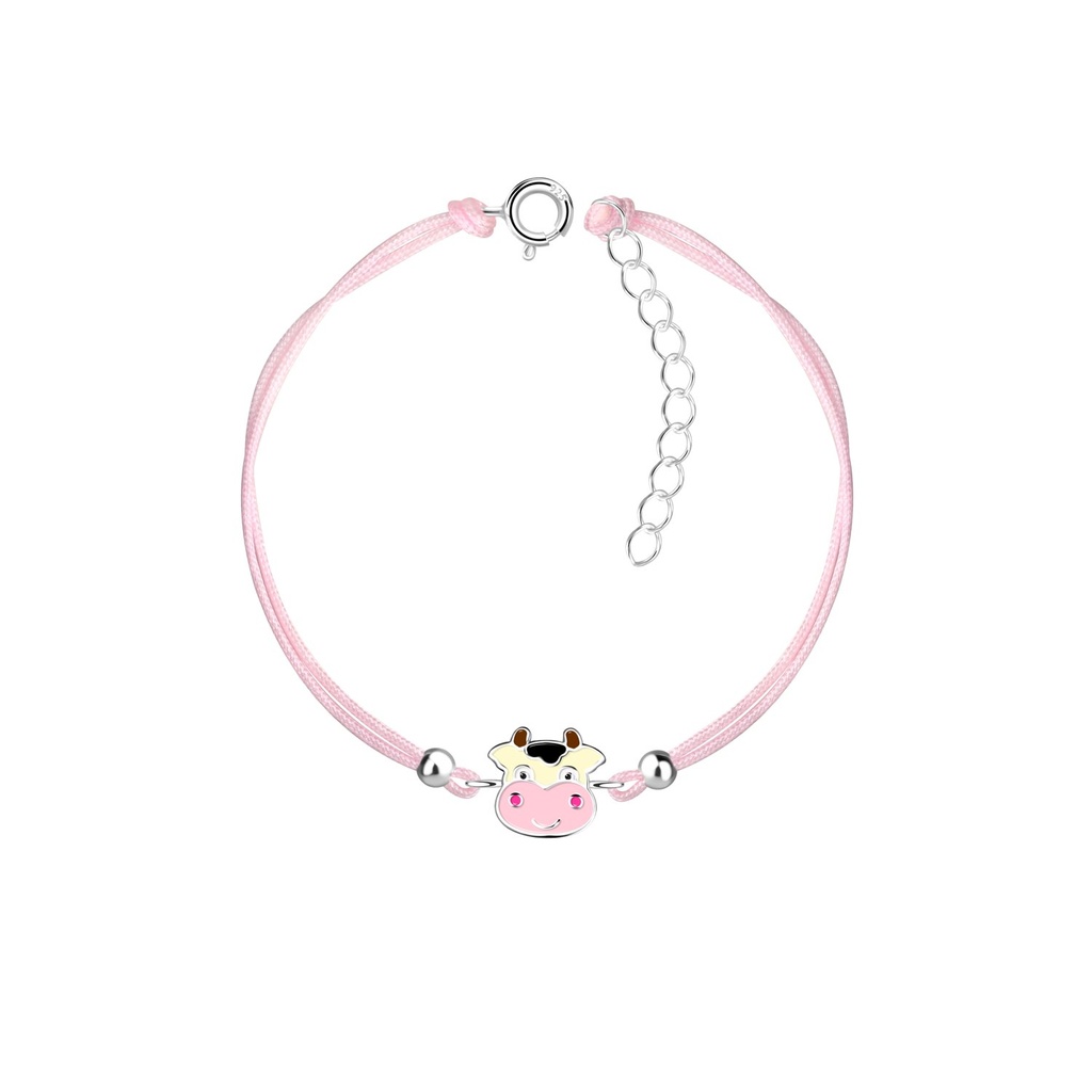 [10031821] Silver Cow Cord Bracelet