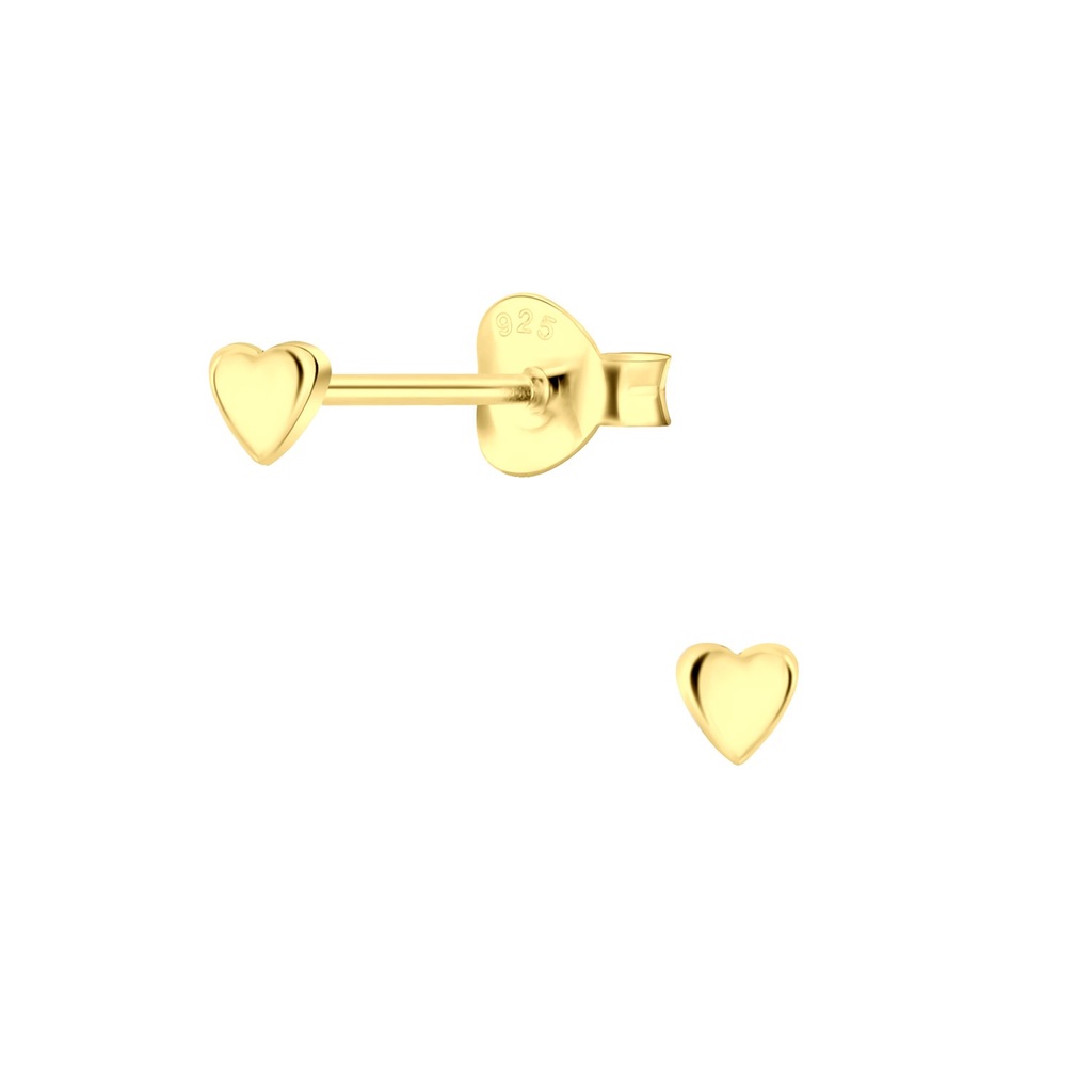 Silver Tiny Heart Stud Earrings