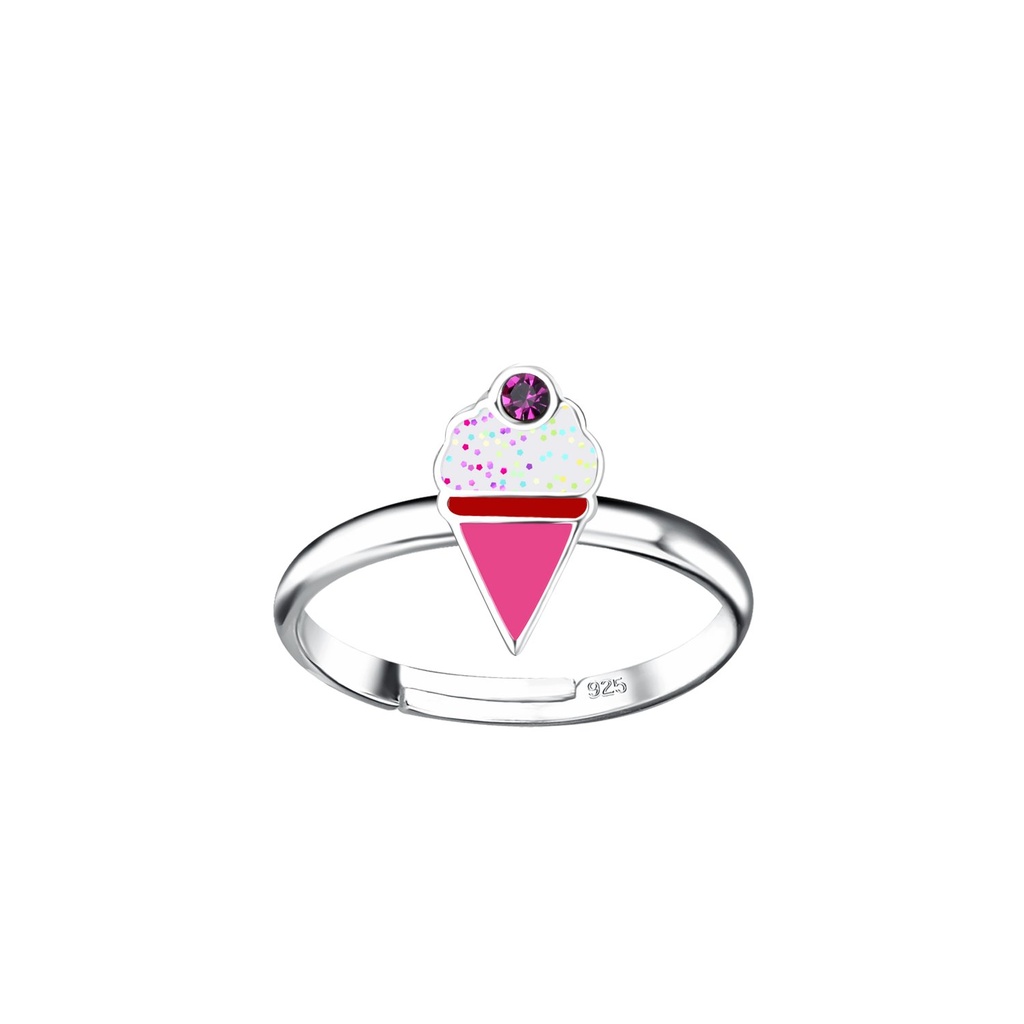 Bague réglable glace en argent