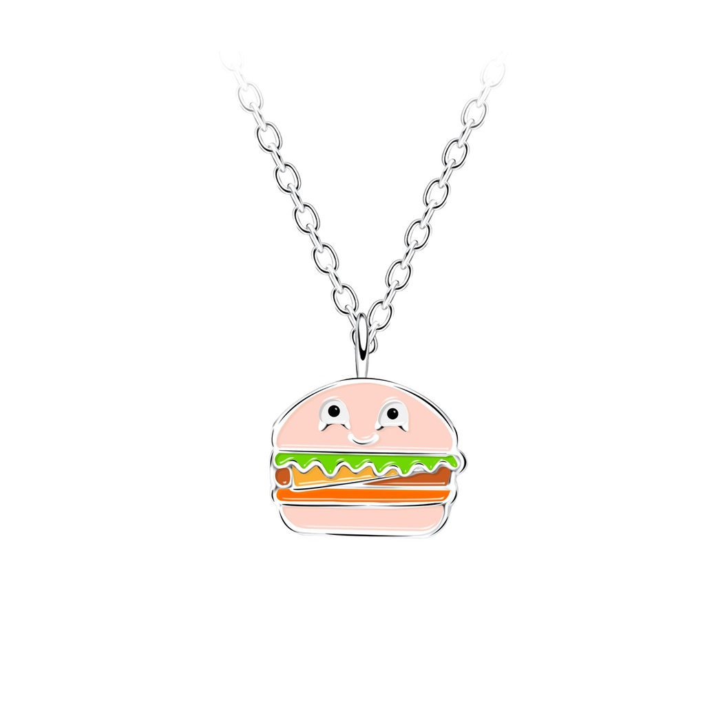 Collier burger en argent