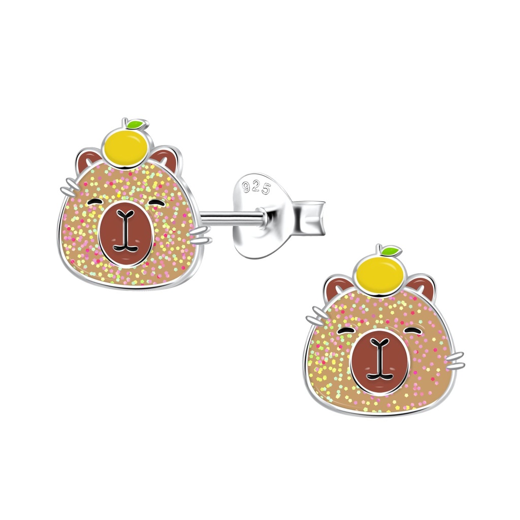 Puces d'oreilles capybara en argent