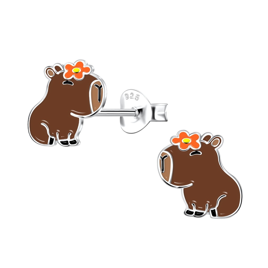 Puces d'oreilles capybara en argent
