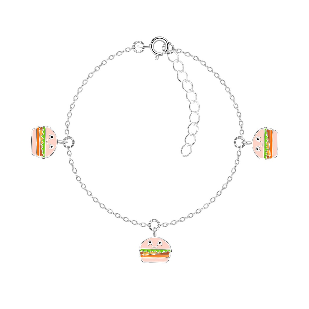 [10030851] Silver Burger Bracelet
